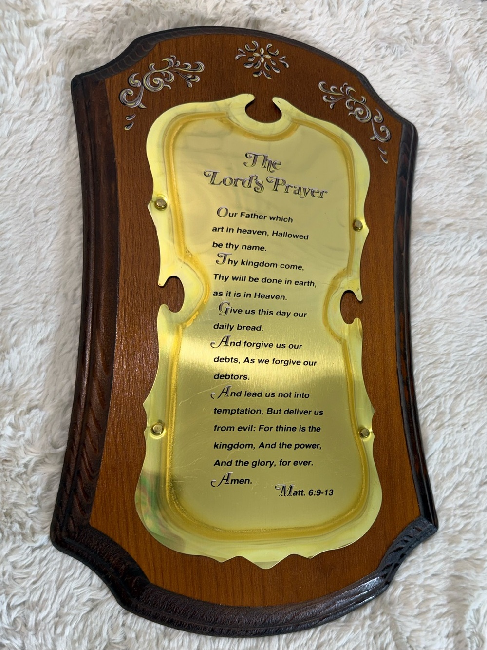 Vintage Home Interior HOMCO Lord’s Prayer wall  plaque